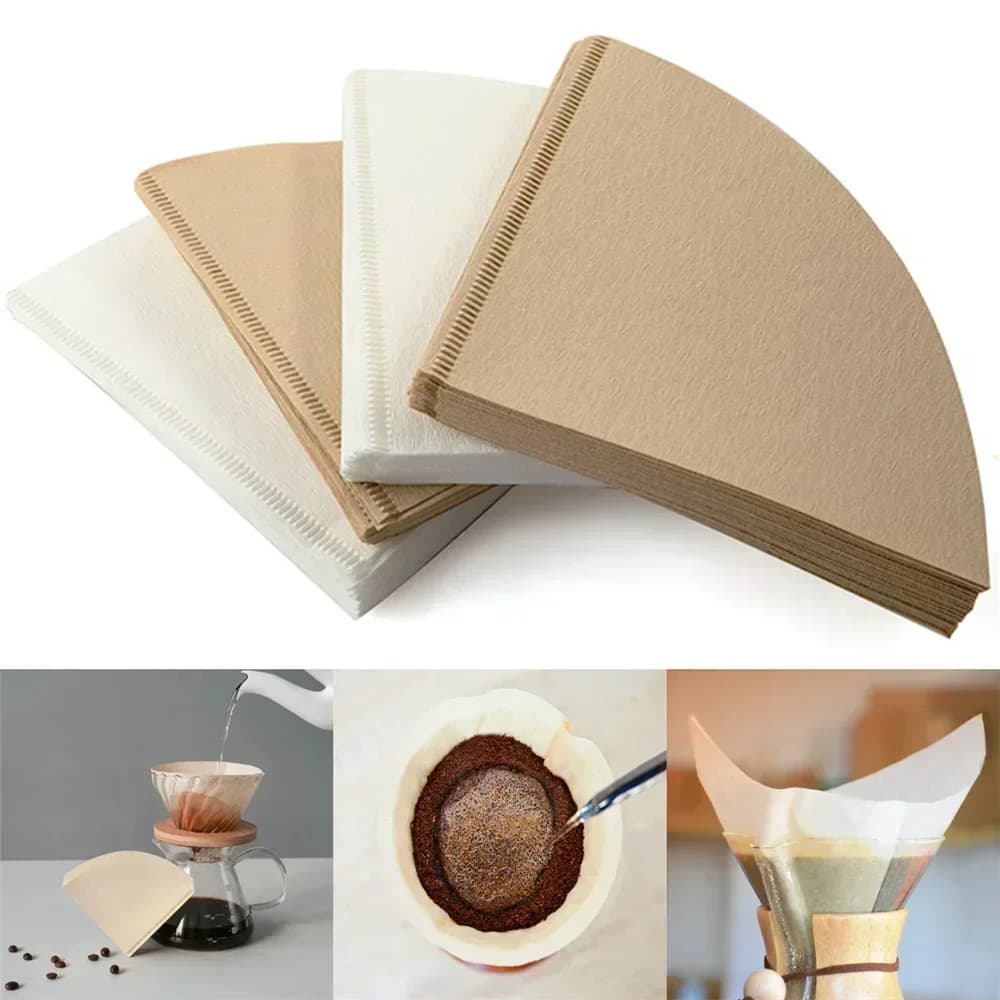 40/100Pcs V Shape Coffee Filter Paper Unbleached Disposable Food Grade V60 Coffee Filters for Pour Over Coffee Maker Drip Coffee