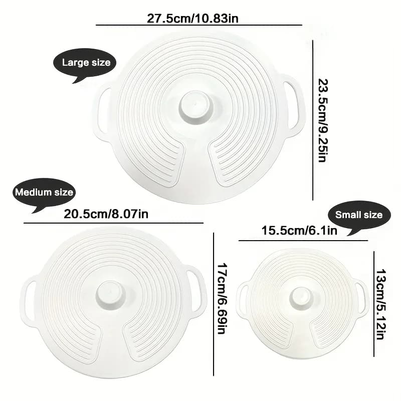 3/6pcs Silicone Lids Set with Double Handle Pot Lid Heat-Resistant Microwave Splatterproof Cover Reusable for Bowls Plates Pans