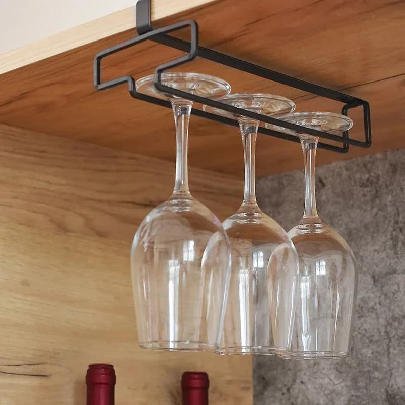 Hanging Red Wine Glass Storage Rack, Home High Footed Cup Storage Rack Without Punching Holes, Inverted Drain Rack