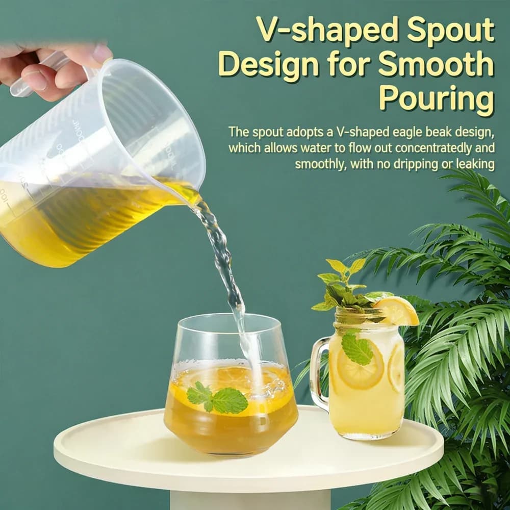 100-5000ml Kitchen Food Grade Measuring Cup Lidless with Lid Scale PC High Temperature Resistant Milk Tea Shop Plastic Beaker