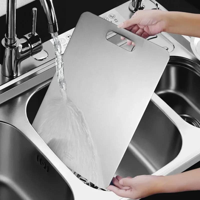 3PCS Stainless Steel Cutting Board - Heavy Duty Double-Sided Chopping Board for Meat, Vegetables, Dough Kneading & Kitchen Prep