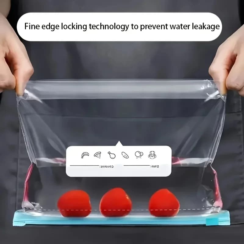 10-90pcs Fresh-keeping Storage Bags Zipper Sealed Food Bags for Fruits Grains Vegetables Meat Leakproof Freezer Storage Access