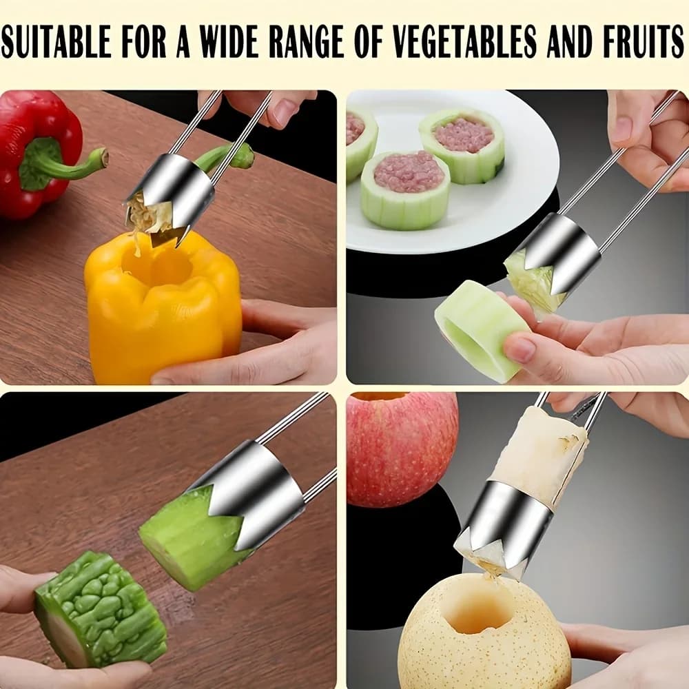 1/2/3pcs Stainless Steel Corer Tool - for Fruits & Veggies Like Apples, Peppers, Tomatoes | Easy Core Removal | Durable