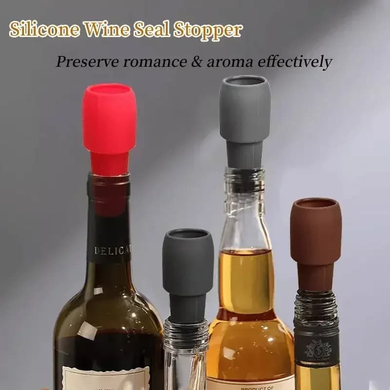 Universal Red Wine Bottle Stopper with Soft Silicone Double Seal Bottle Stopper and Cap Bar Wine Utensils Kitchen Tools