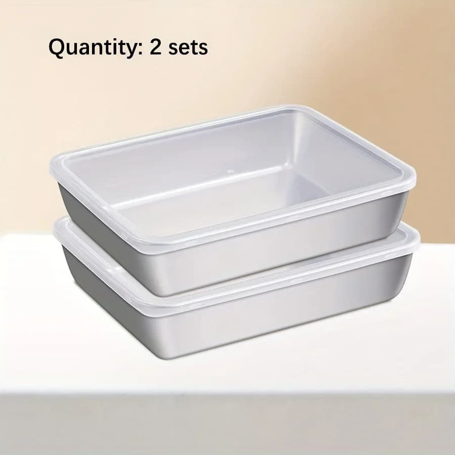 3-Piece Stainless Steel Food Storage Containers Set - Airtight BPA-Free Kitchen Organizers for Fridge/Pantry/Dry Goods