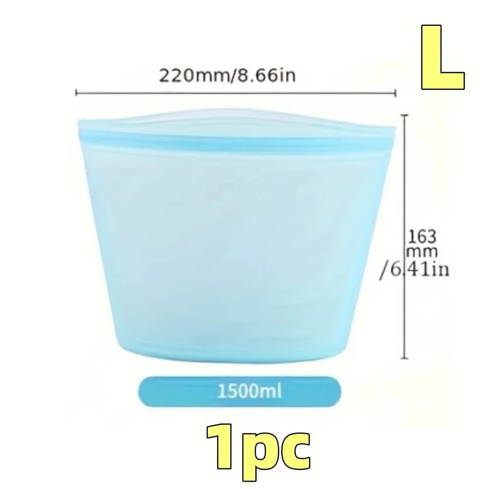 1/3pcs Silicone Food Containers Reusable Storage Bags Leakproof Ziplock Bag Set for Fridge Freezer Fresh-Keeping Kitchen Organiz